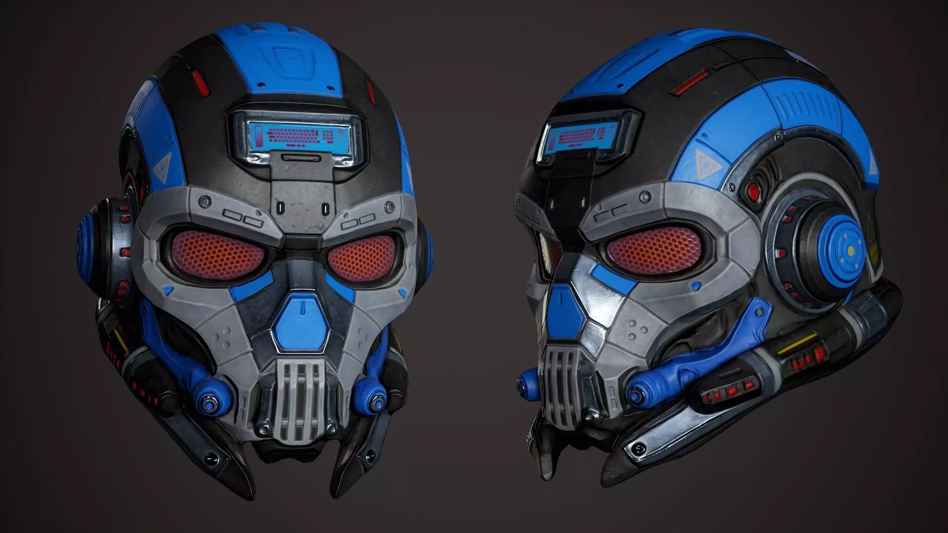 Sci Fi Helmet p02 Low-poly 3D model_3