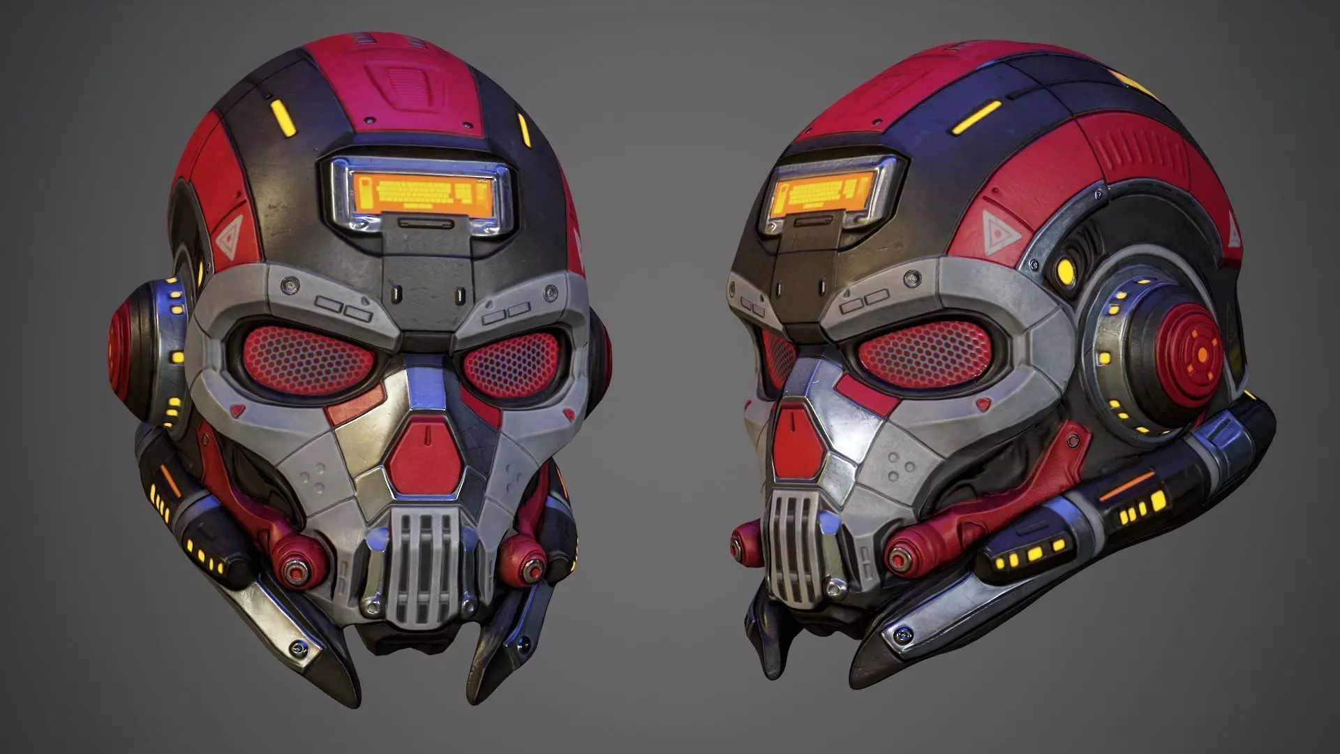 Sci Fi Helmet p02 Low-poly 3D model_1