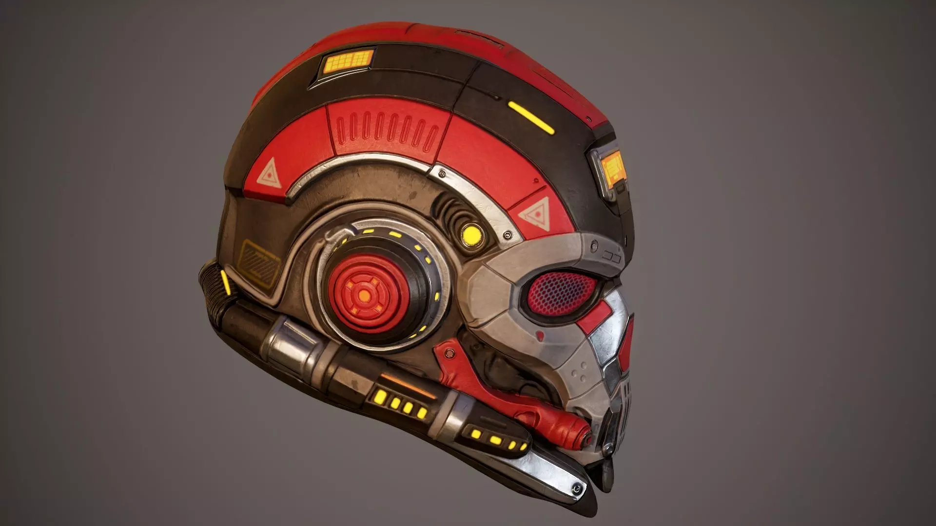 Sci Fi Helmet p02 Low-poly 3D model_4