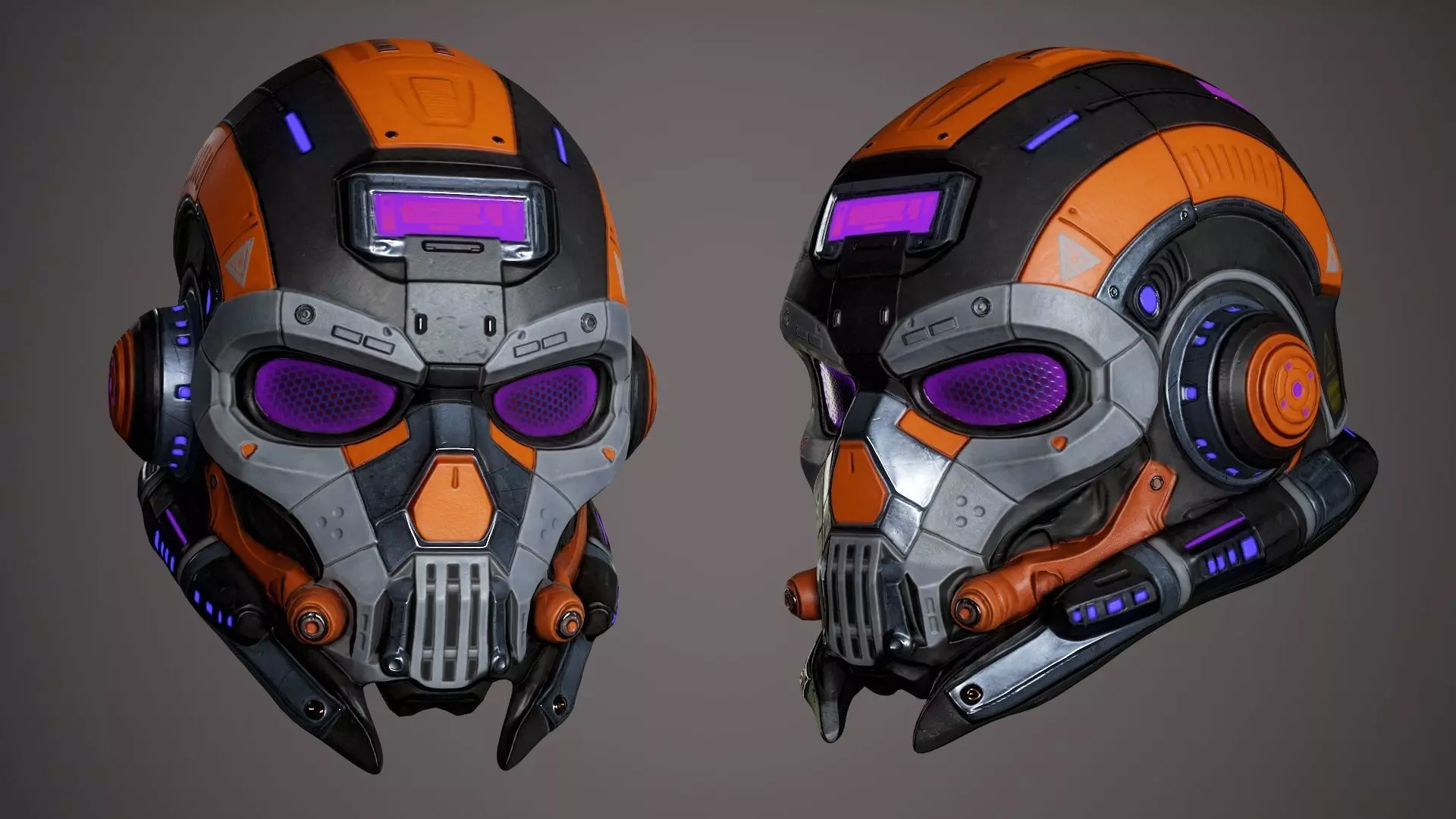 Sci Fi Helmet p02 Low-poly 3D model_5