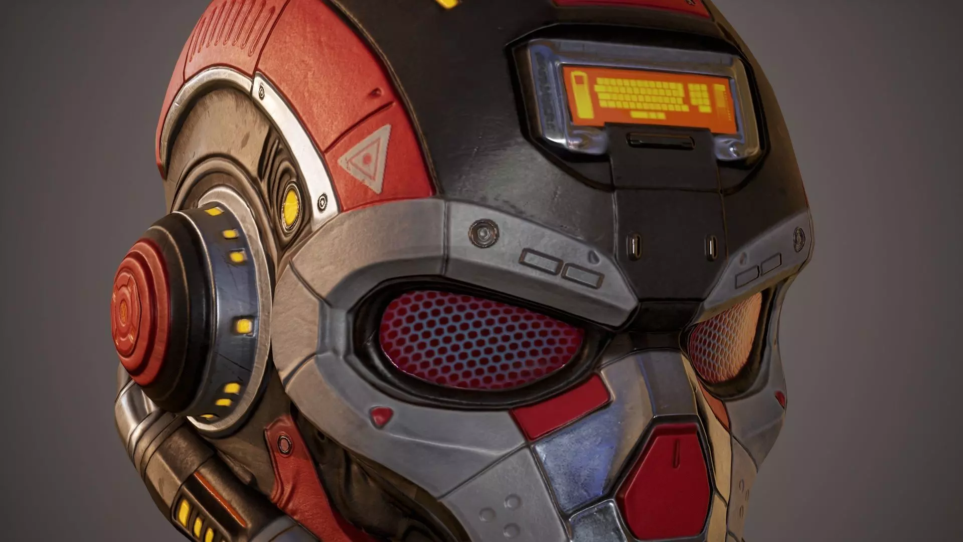 Sci Fi Helmet p02 Low-poly 3D model_8