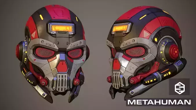 Sci Fi Helmet p02 Low-poly 3D model