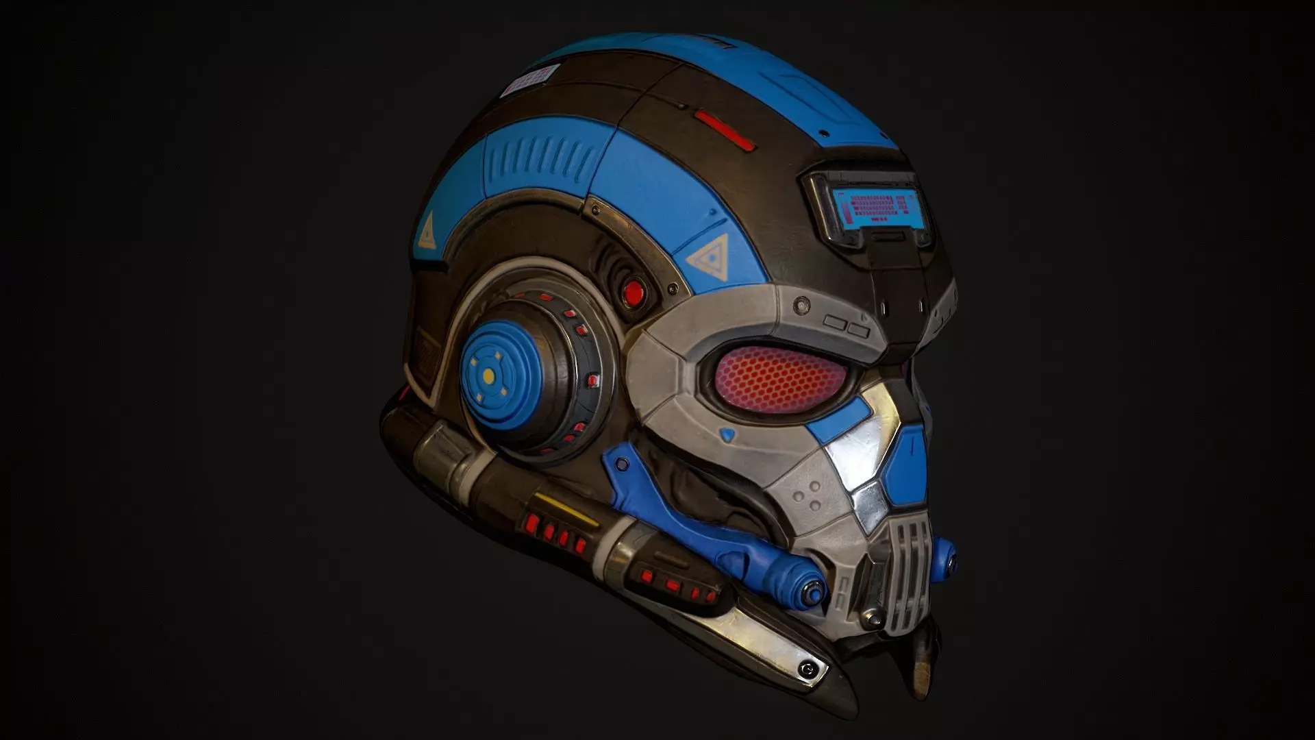 Sci Fi Helmet p02 Low-poly 3D model_10