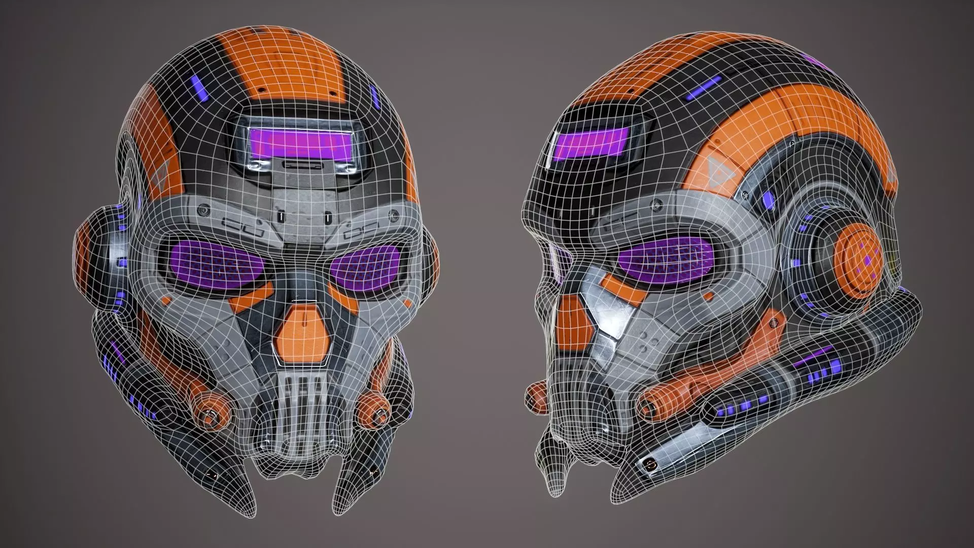 Sci Fi Helmet p02 Low-poly 3D model_6