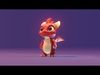 Red Baby Dragon 3D Character with Audio Unity and Unreal Ready Low-poly 3D model_2