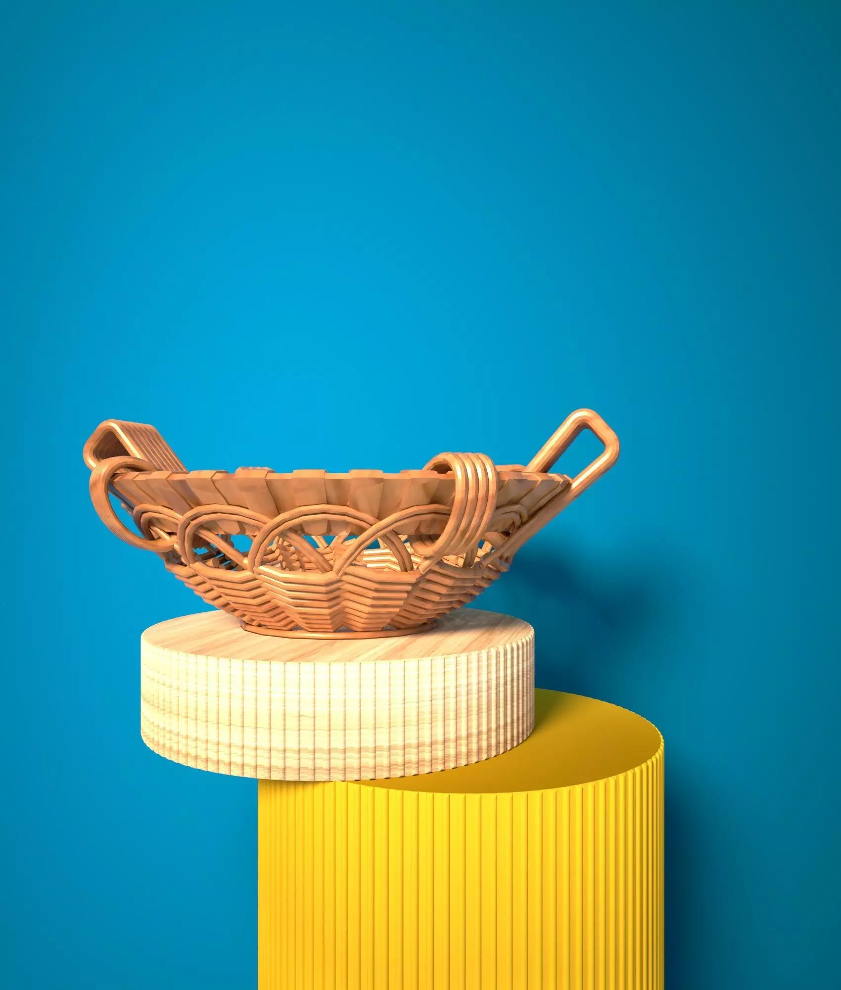 wattle bread basket Main 3D model