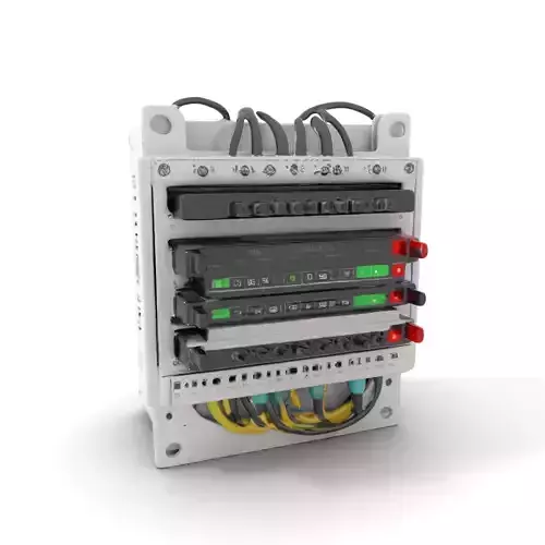 Energy Distribution Panel Model Pack with LED Indicators Low-poly 3D model