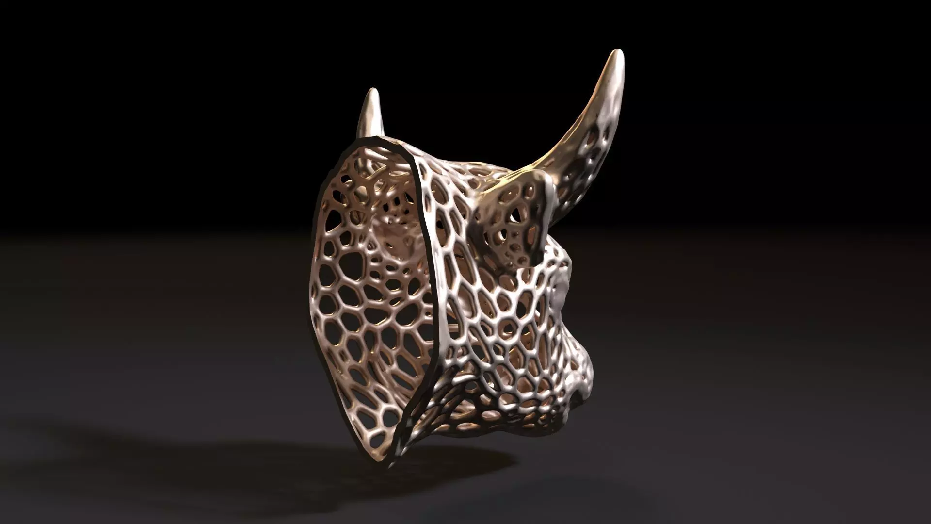 Bull head Voronoi 3D print model_4
