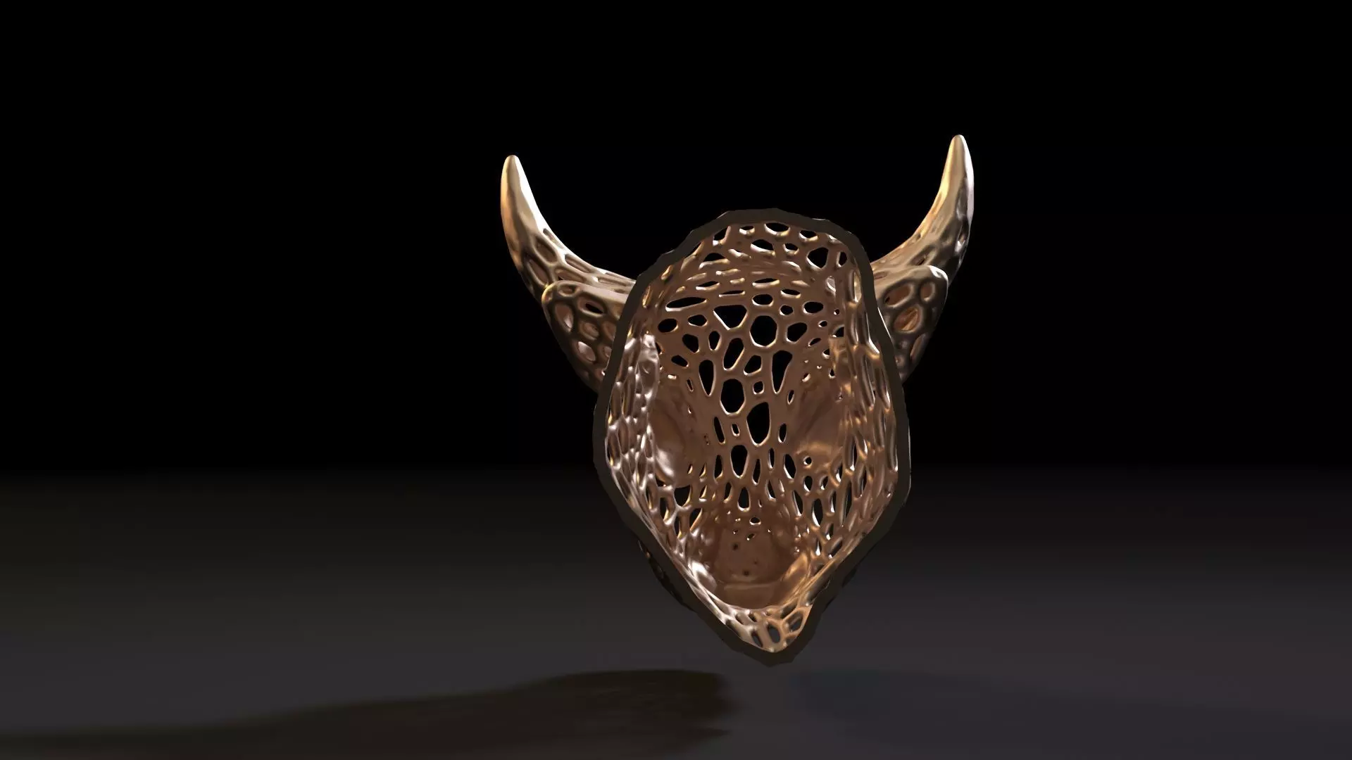 Bull head Voronoi 3D print model_3