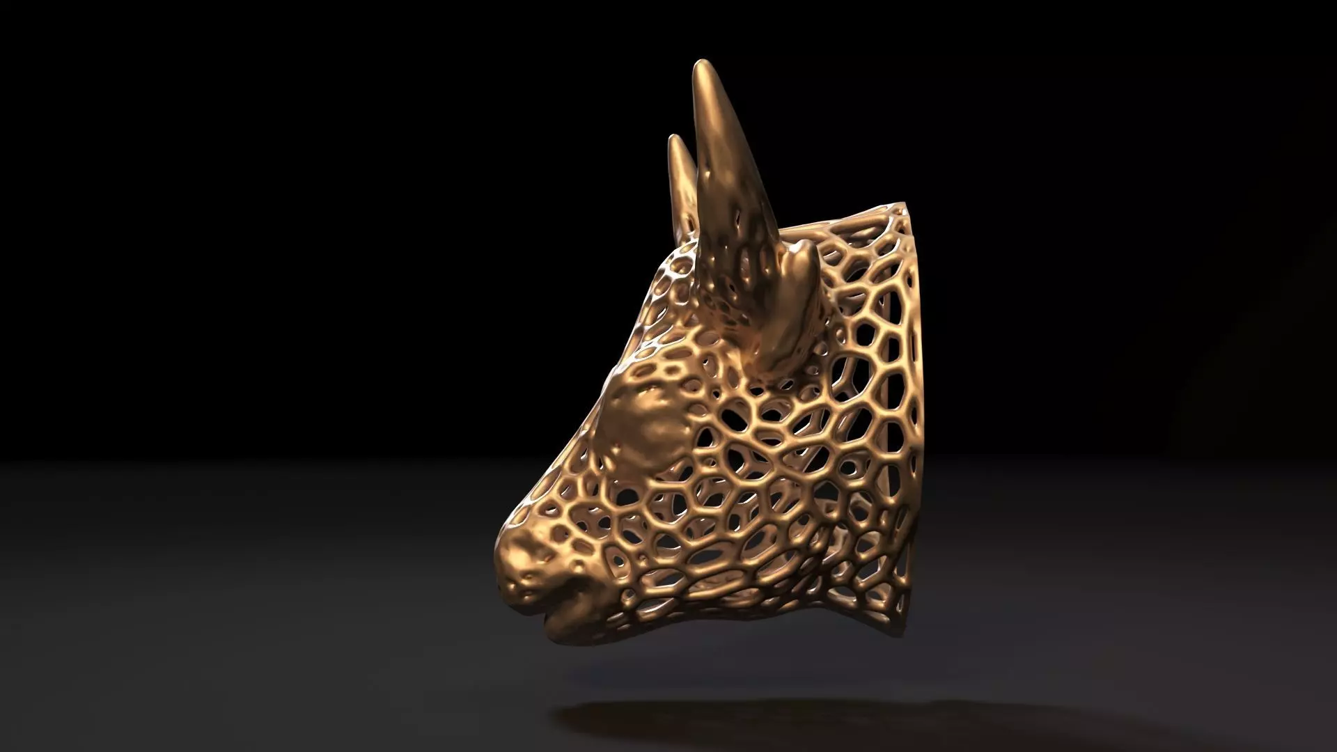 Bull head Voronoi 3D print model_1