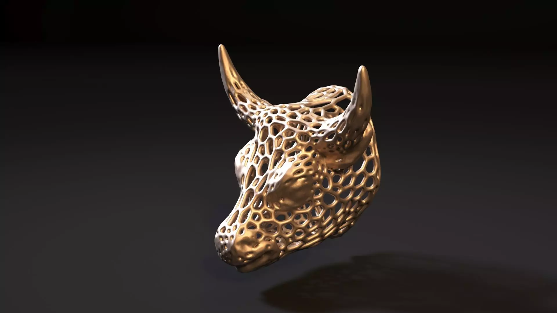 Bull head Voronoi 3D print model_0