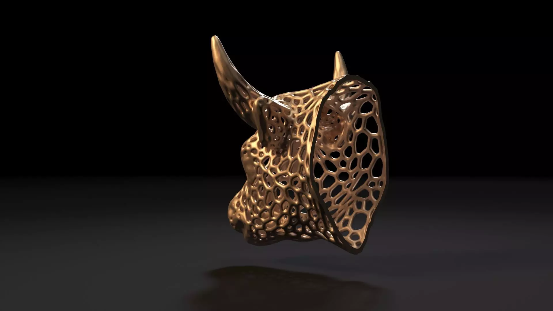 Bull head Voronoi 3D print model_2