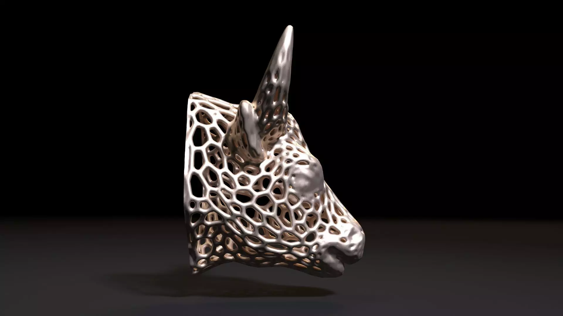 Bull head Voronoi 3D print model_5