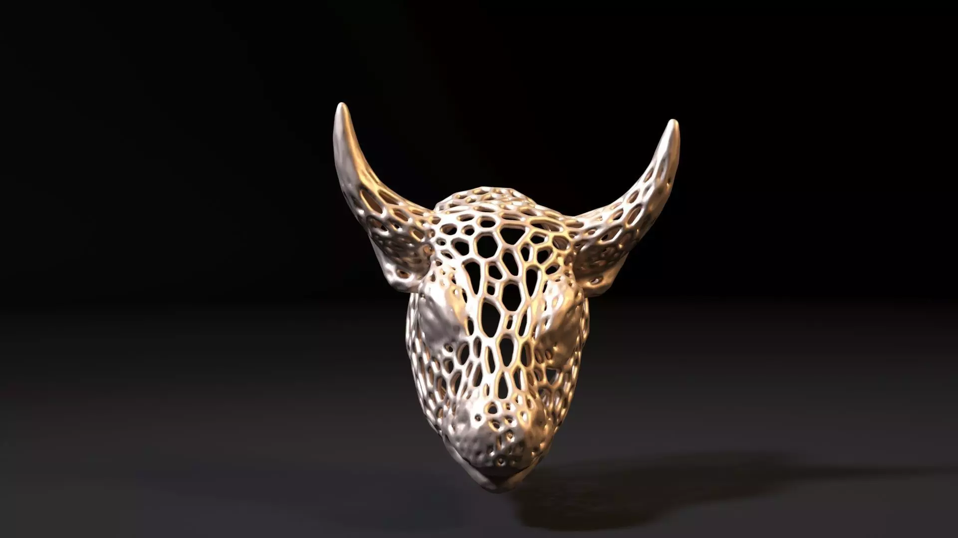 Bull head Voronoi 3D print model_7