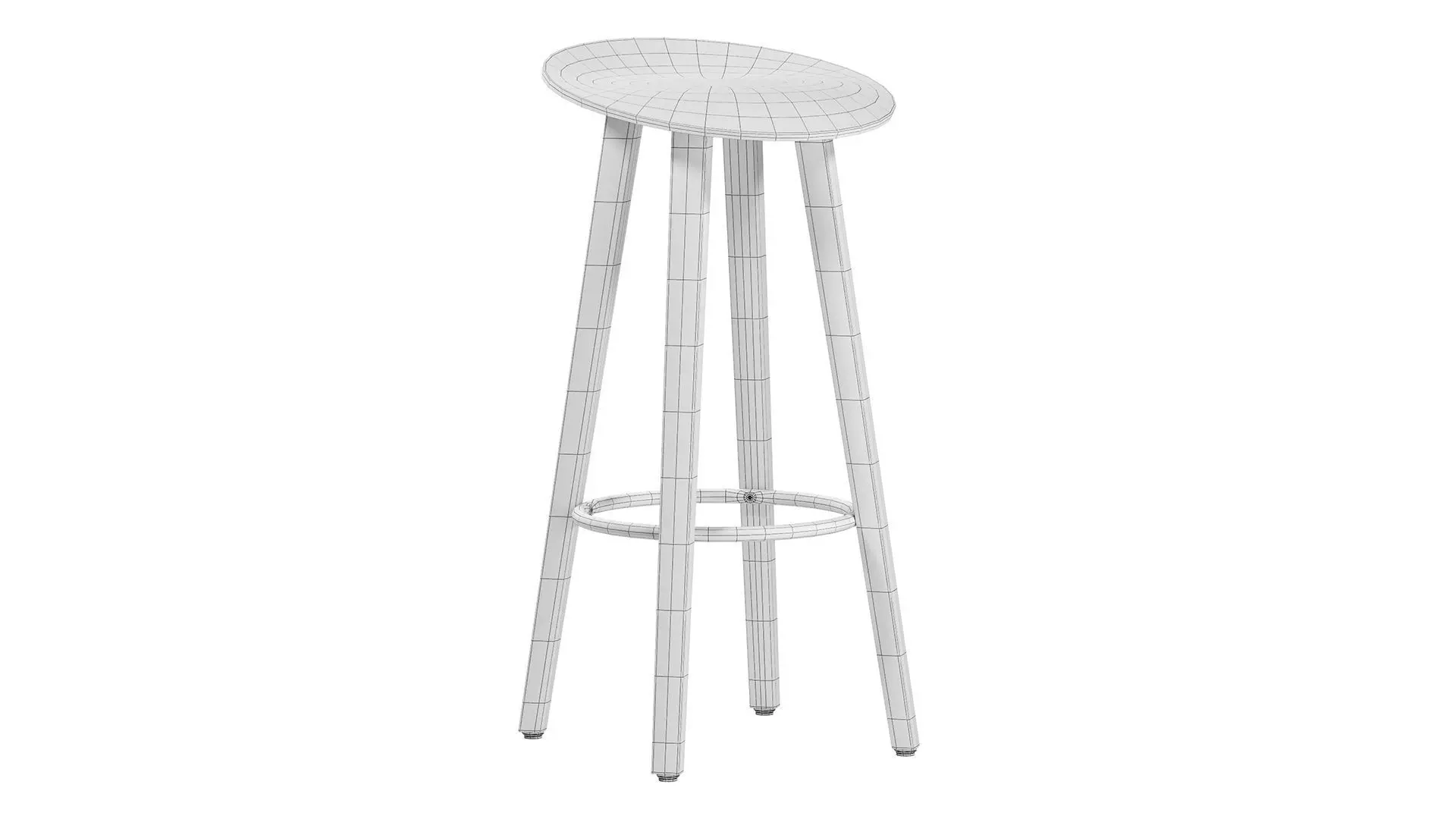 Minimal Plywood Bar Stool 3D model_1