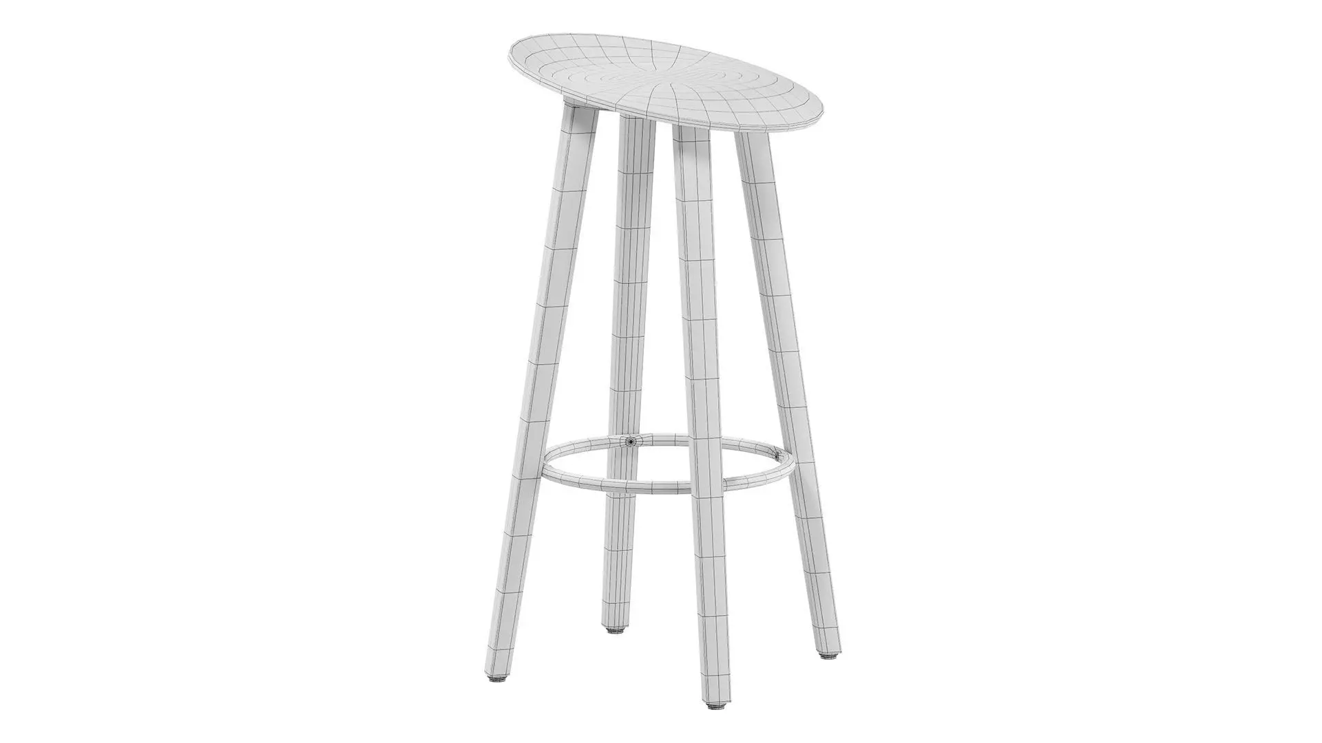 Minimal Plywood Bar Stool 3D model_3