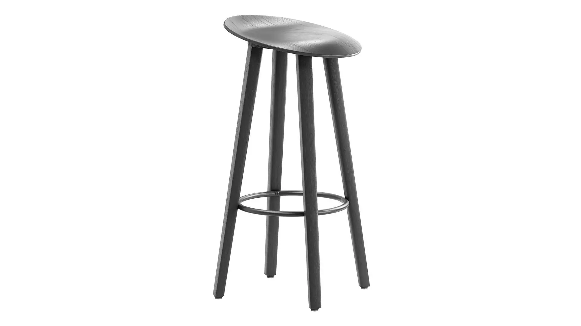 Minimal Plywood Bar Stool 3D model_2