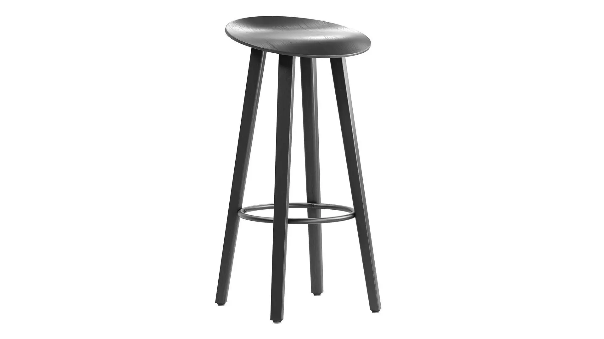 Minimal Plywood Bar Stool 3D model_0