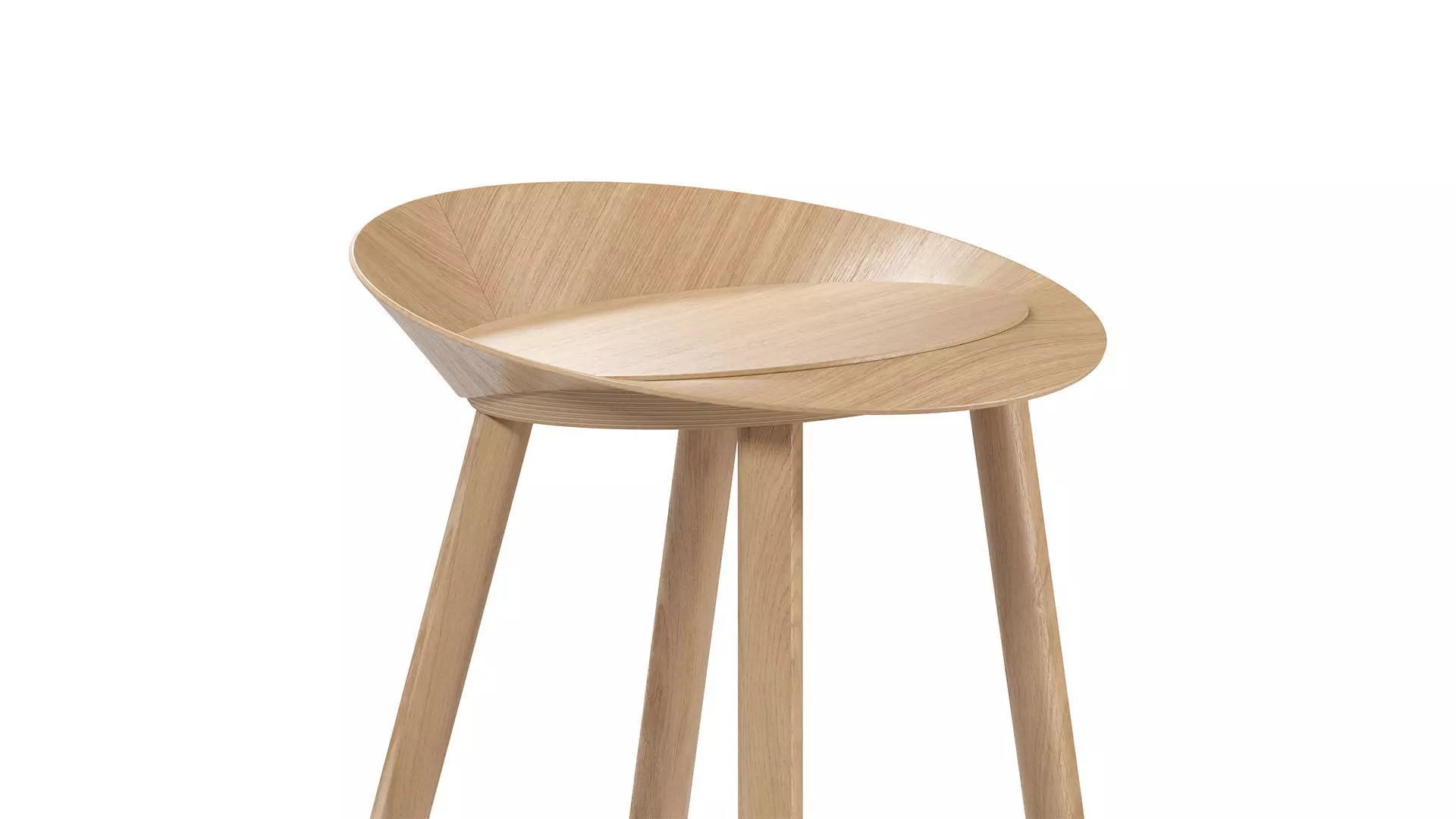 Minimal Low Backrest Stool 3D model_5