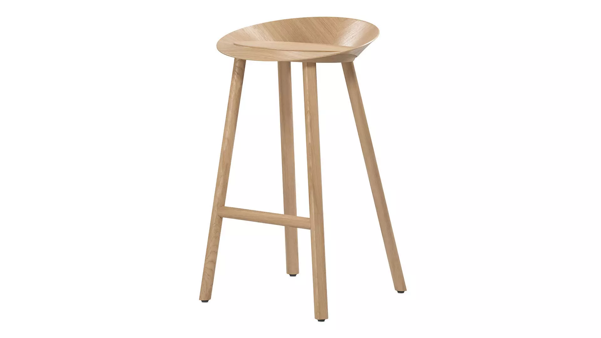 Minimal Low Backrest Stool 3D model_7