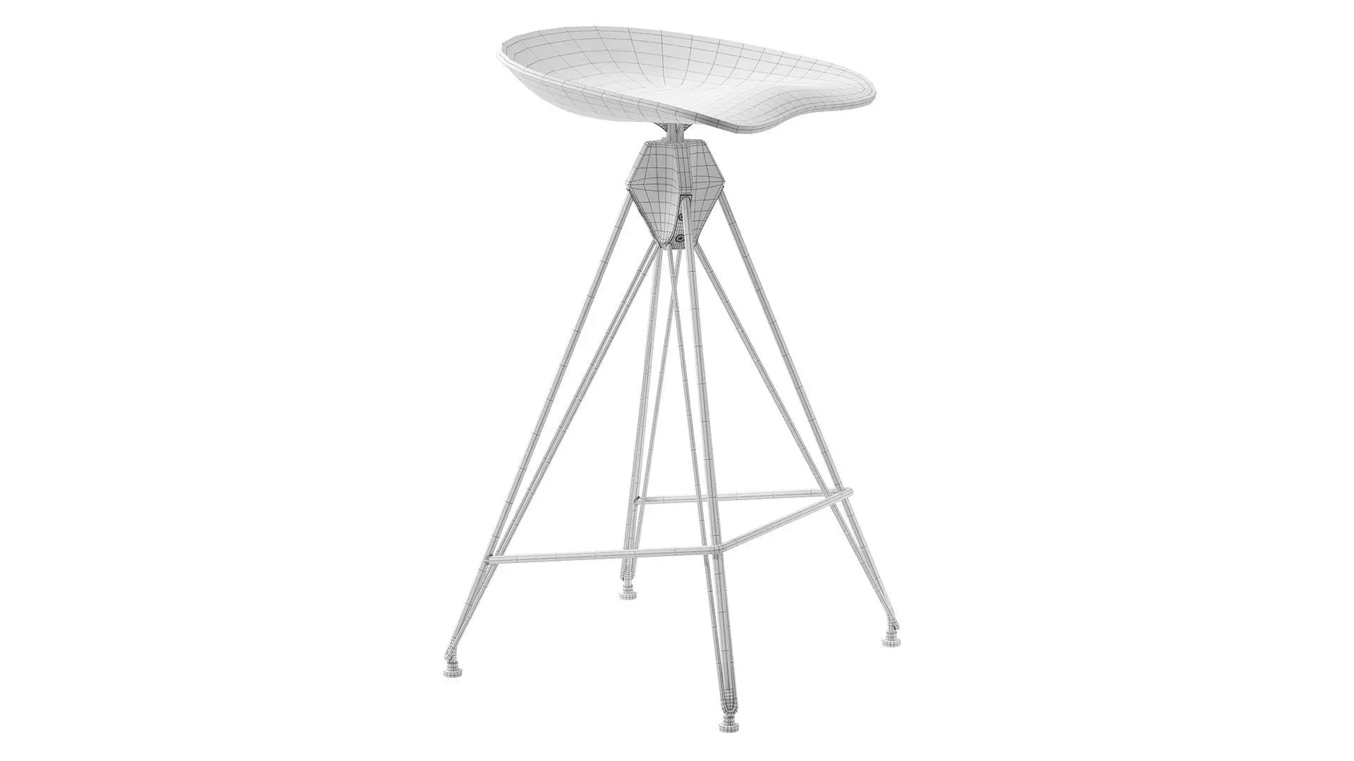Kahn Inspired Bar Stool 3D model_10