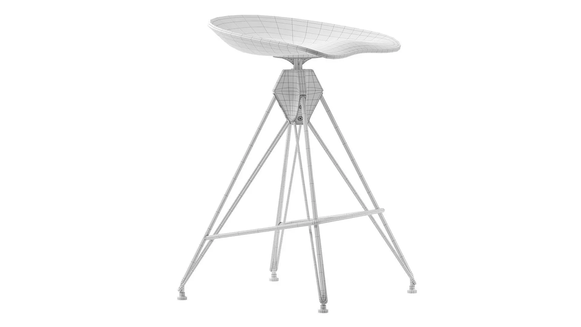 Kahn Inspired Bar Stool 3D model_2