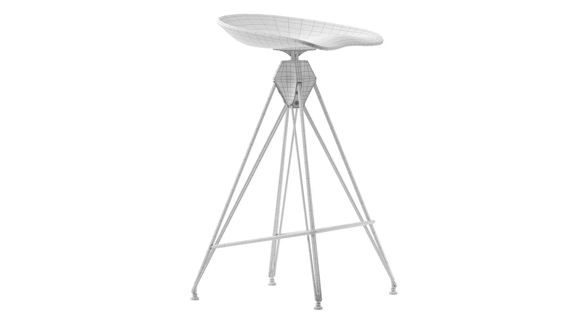 Kahn Inspired Bar Stool 3D model_5