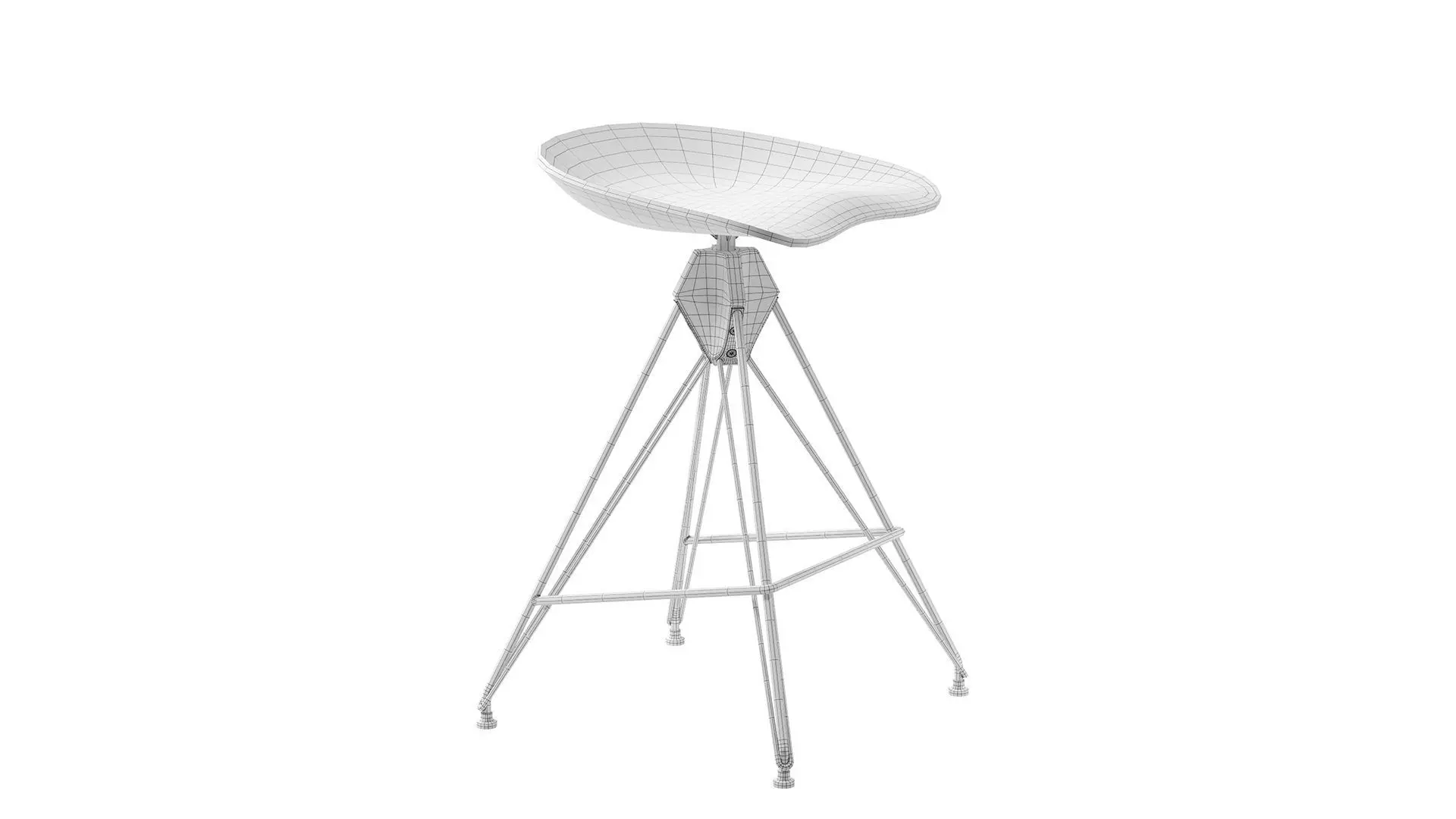 Kahn Inspired Bar Stool 3D model_8