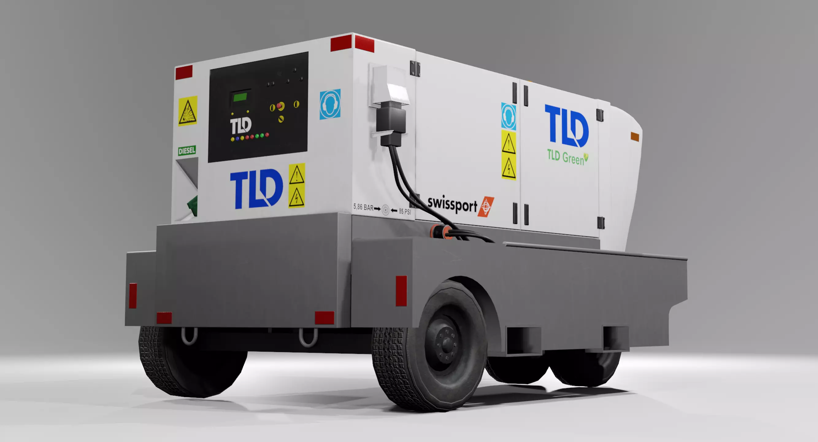 TLD Airport Ground Power Unit - Swissport Low-poly 3D model_4