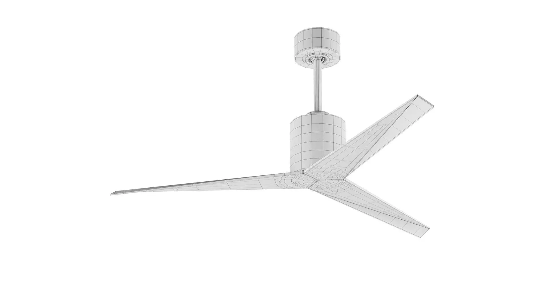 Poligonal Style Ceiling Fan 3D model_2