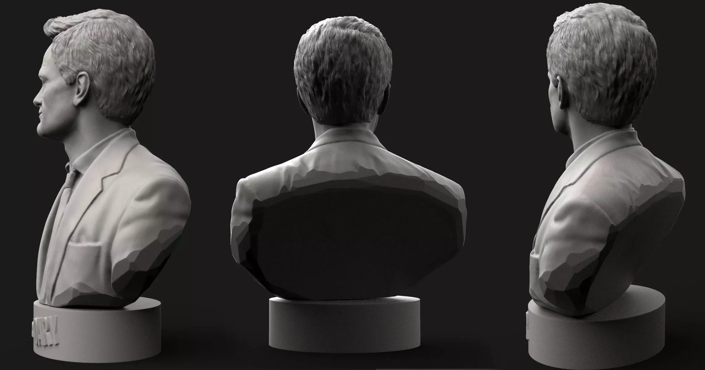 Barney Stinson - Neil Patrick Harris Bust 3D print model_1