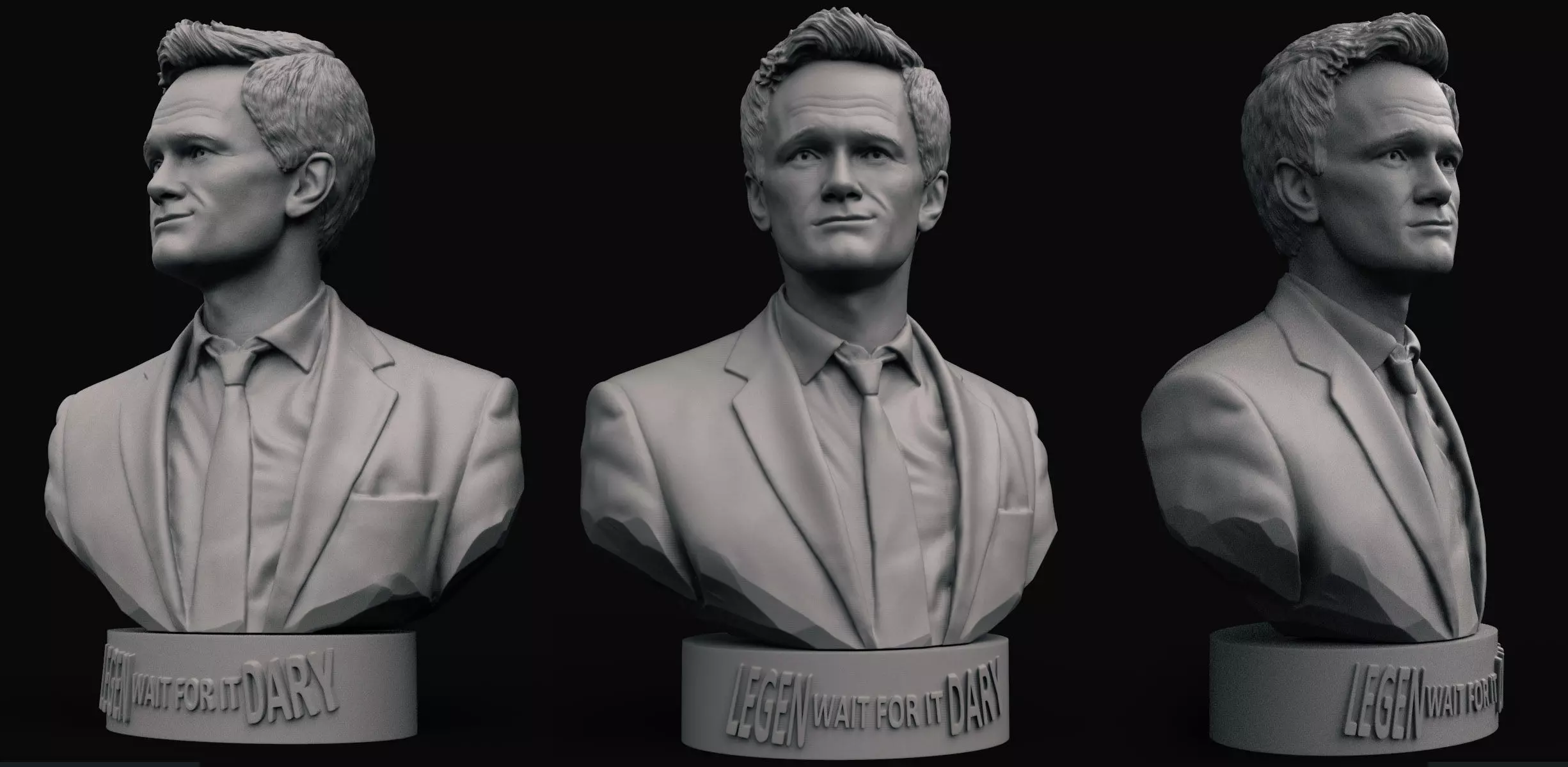 Barney Stinson - Neil Patrick Harris Bust 3D print model_0