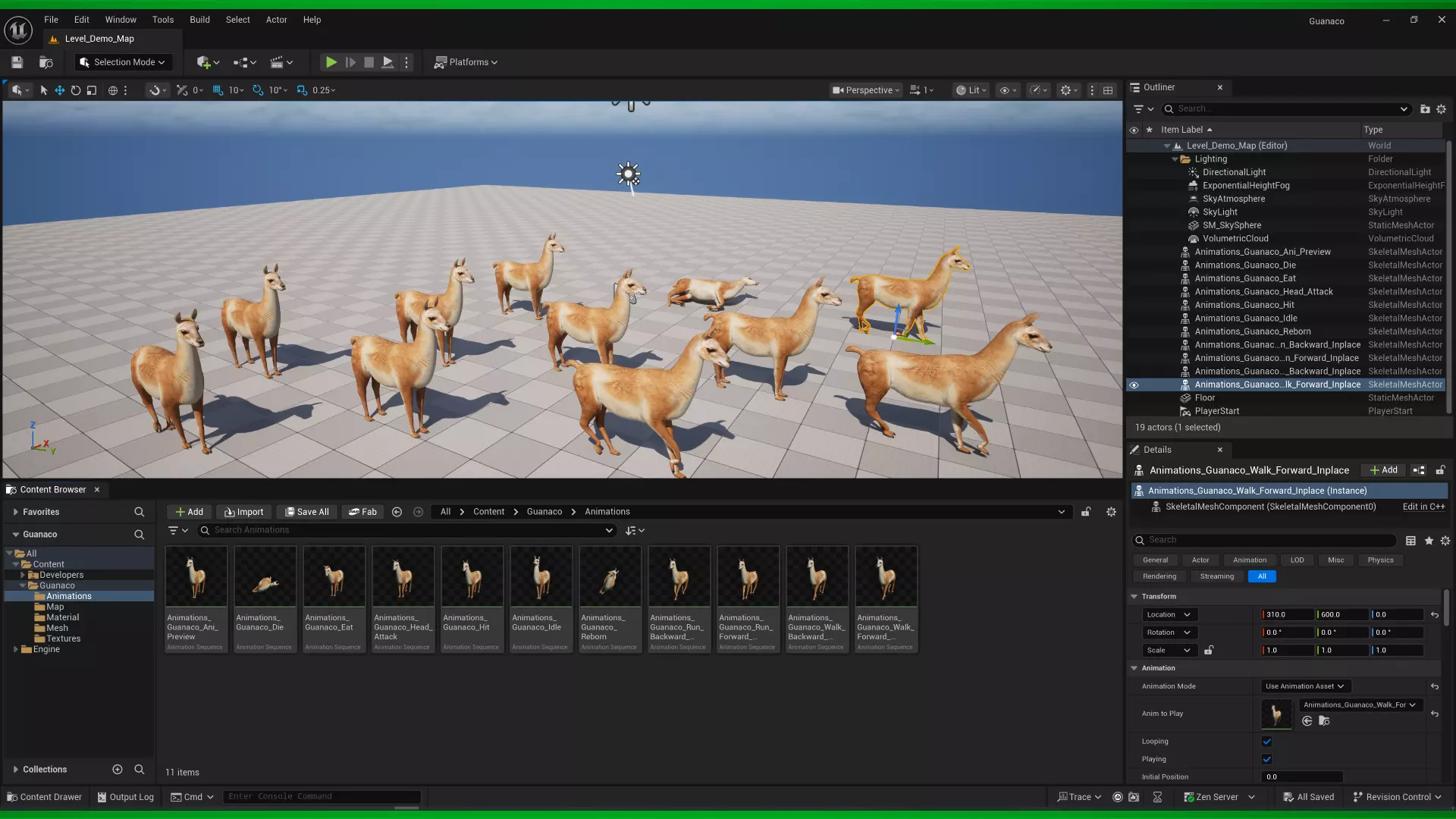 Guanaco Llama Low-poly 3D model_3