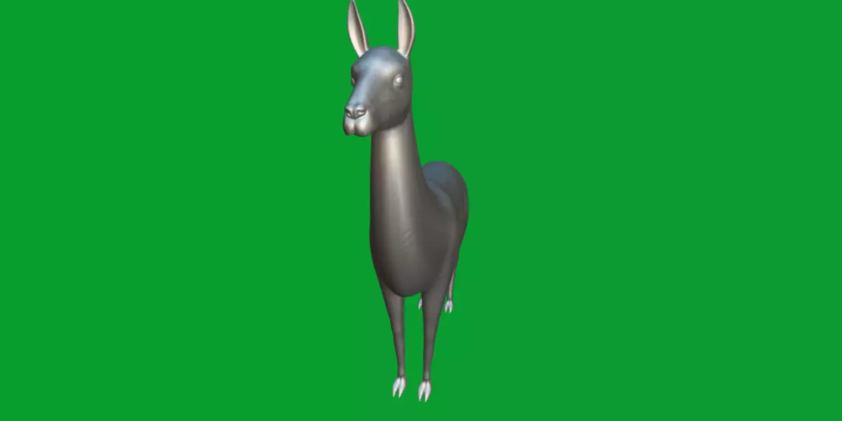 Guanaco Llama Low-poly 3D model_6