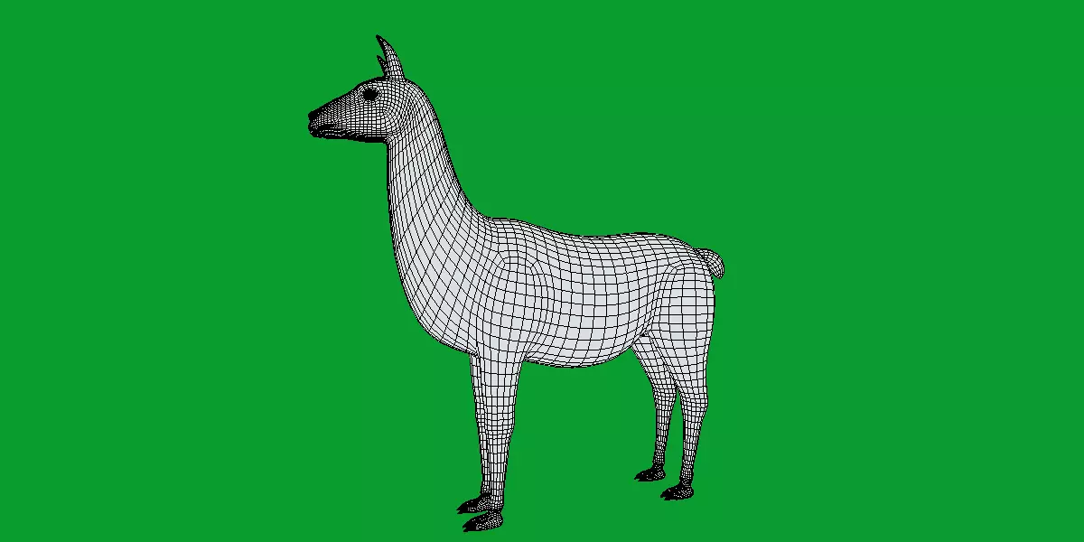 Guanaco Llama Low-poly 3D model_10