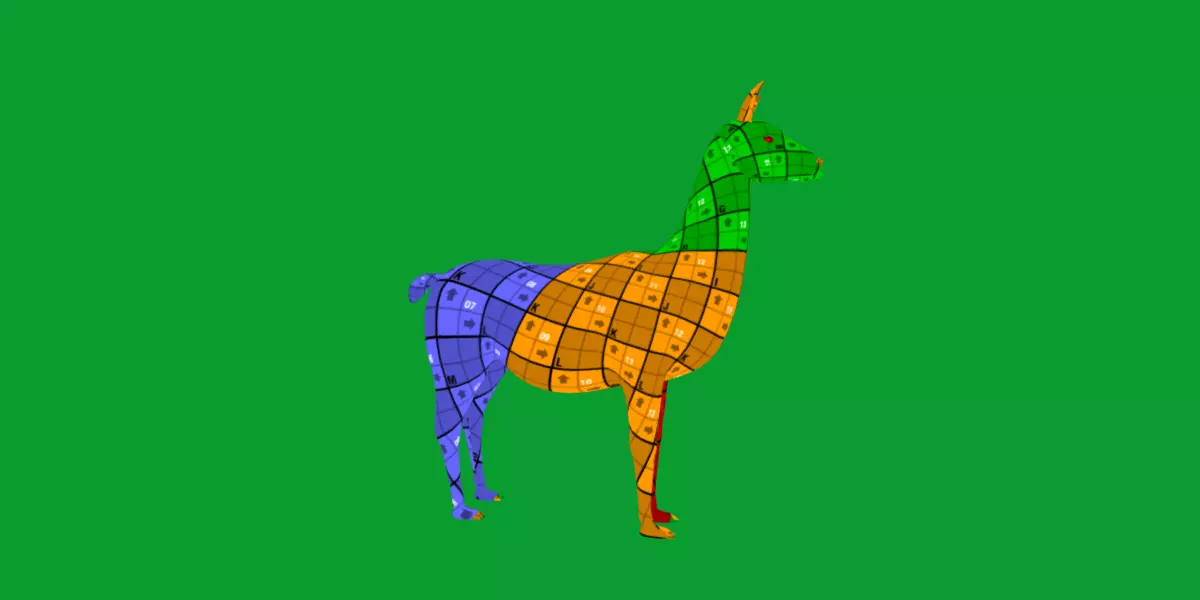 Guanaco Llama Low-poly 3D model_14