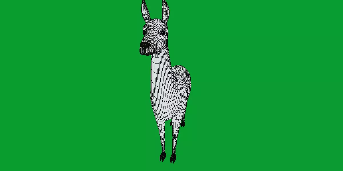 Guanaco Llama Low-poly 3D model_7