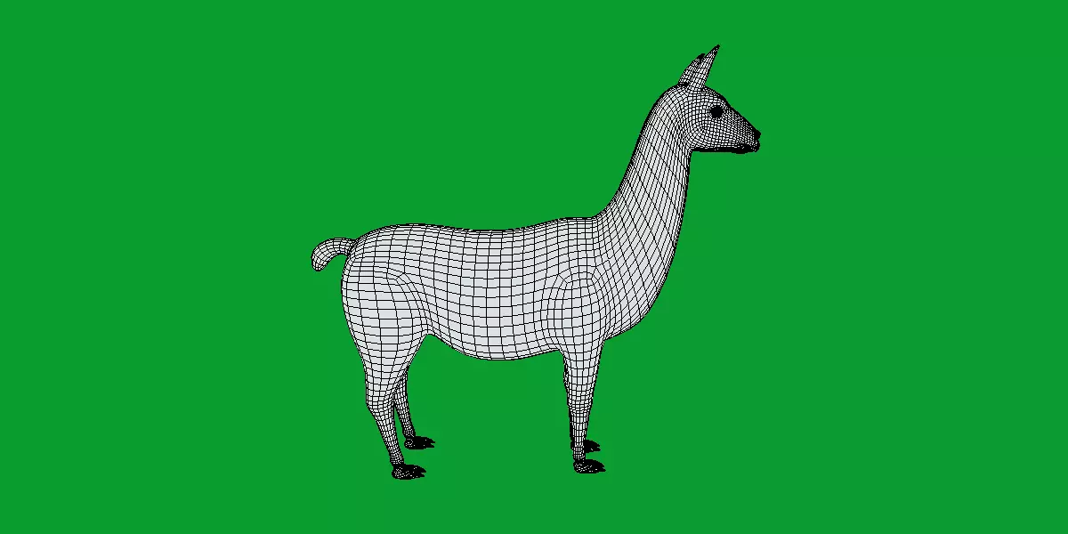 Guanaco Llama Low-poly 3D model_8