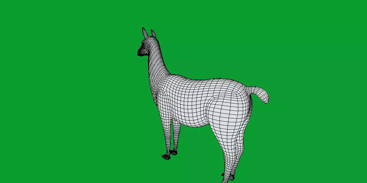 Guanaco Llama Low-poly 3D model_9