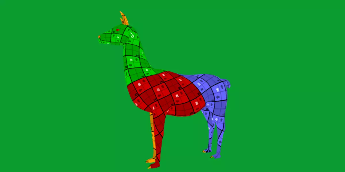 Guanaco Llama Low-poly 3D model_12