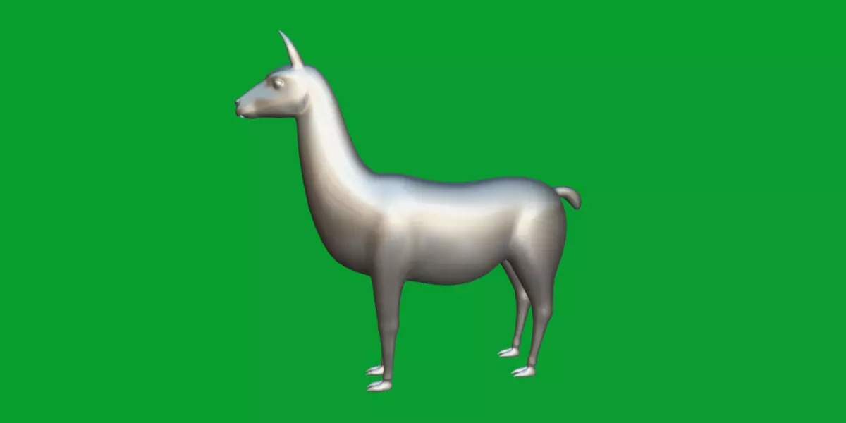 Guanaco Llama Low-poly 3D model_5