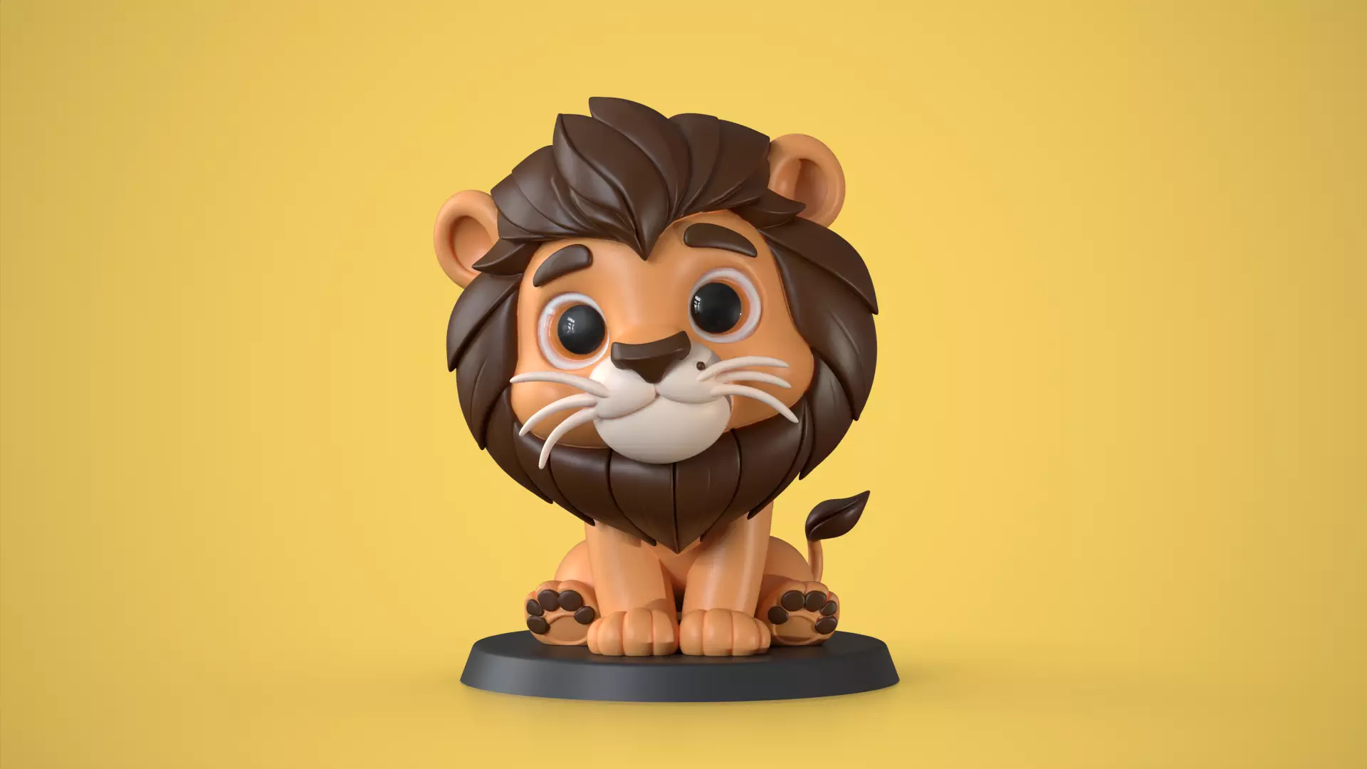 Cute Cartoon Lion 3D Printable Figurine Funko Style Free 3D print model