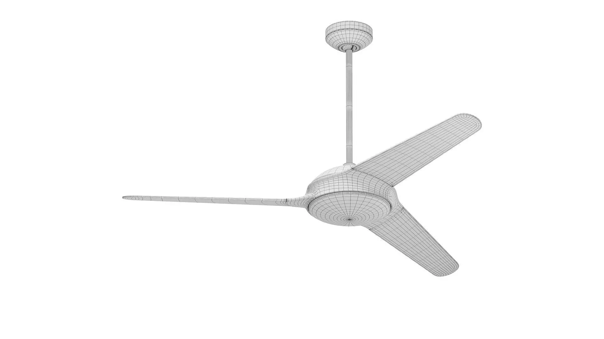 Modern Down Rod Ceiling Fan 3D model_2