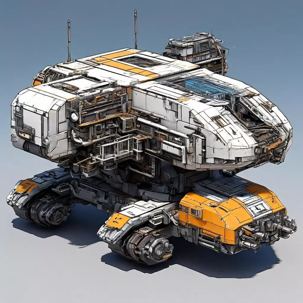 SciFi Mining Crawler Vehicle Low-poly 3D model_0
