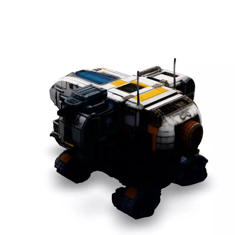 SciFi Mining Crawler Vehicle Low-poly 3D model_2