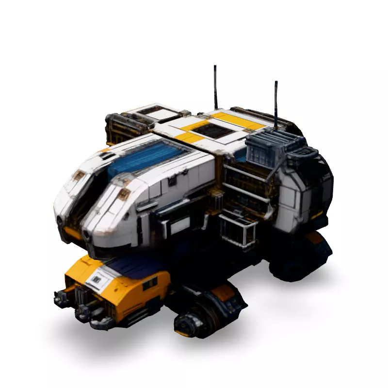SciFi Mining Crawler Vehicle Low-poly 3D model_5