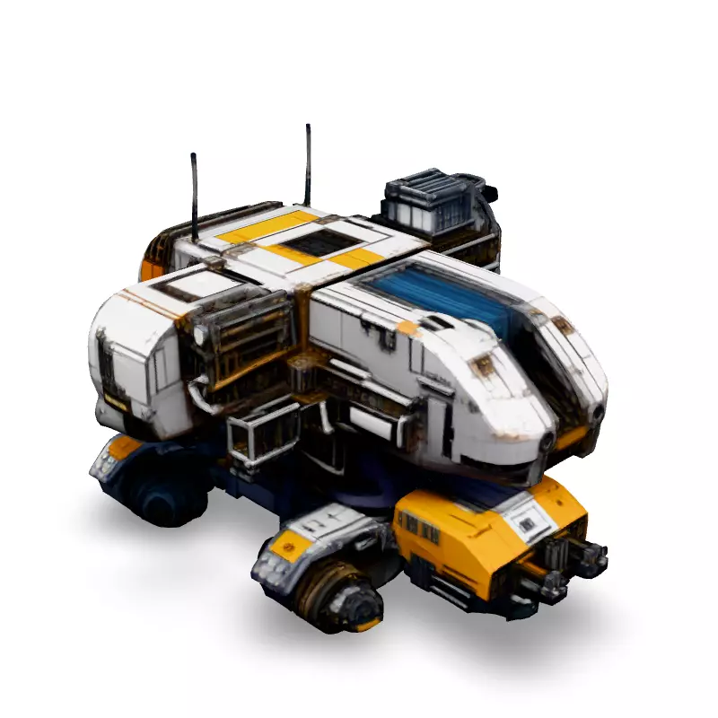 SciFi Mining Crawler Vehicle Low-poly 3D model_4