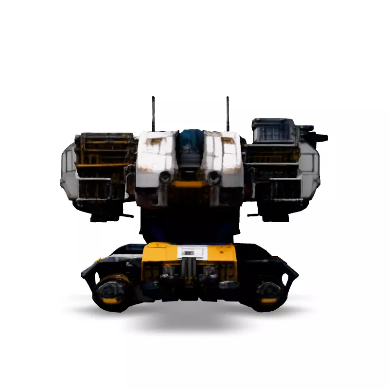 SciFi Mining Crawler Vehicle Low-poly 3D model_6