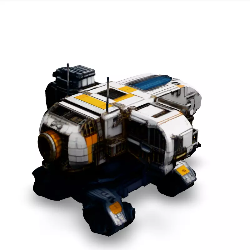 SciFi Mining Crawler Vehicle Low-poly 3D model_1