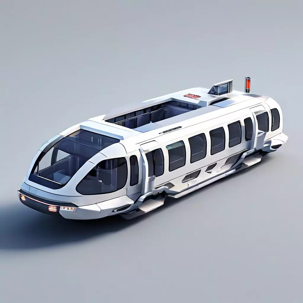 Futuristic Maglev Train 3D Model Low-poly 3D model